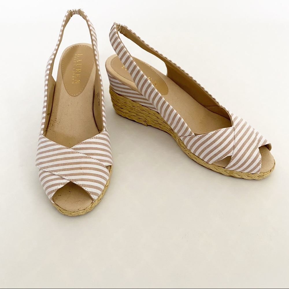 Ralph Lauren Espadrille Wedge Sandal 8.5B